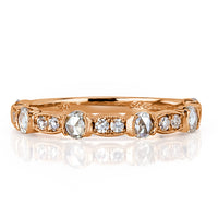 0.60ct Rose Cut Diamond Wedding Band in 18k Rose Gold