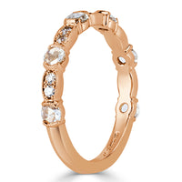 0.60ct Rose Cut Diamond Wedding Band in 18k Rose Gold