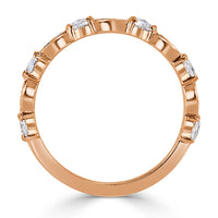 0.60ct Rose Cut Diamond Wedding Band in 18k Rose Gold