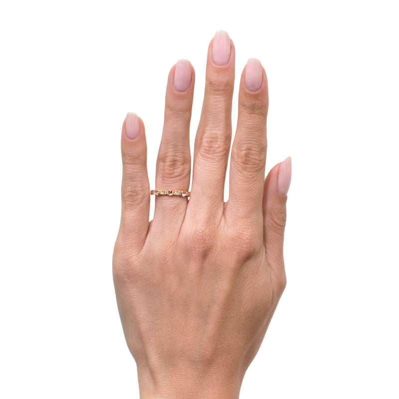 0.60ct Rose Cut Diamond Wedding Band in 18k Rose Gold