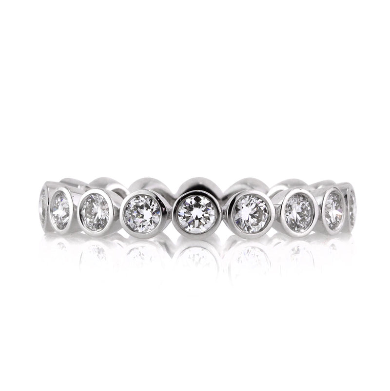 1.20ct Round Brilliant Cut Diamond Bezel Set Eternity Band in Platinum