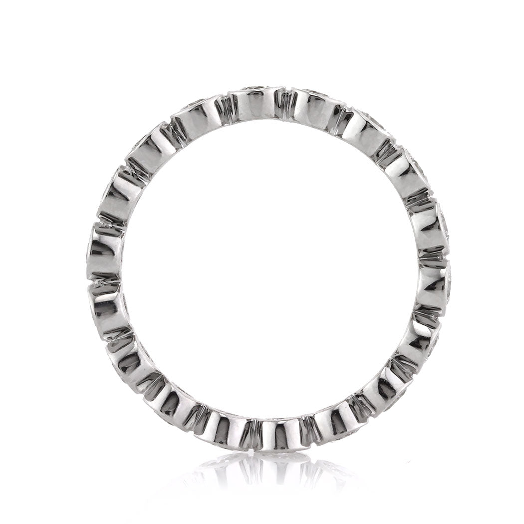 1.20ct Round Brilliant Cut Diamond Bezel Set Eternity Band in Platinum