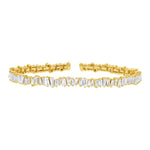 2.78ct Baguette Cut Diamond Flexible Bracelet in 14k Yellow Gold