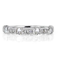 0.60ct Rose Cut Diamond Wedding Band in 18k White Gold