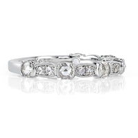 0.60ct Rose Cut Diamond Wedding Band in 18k White Gold