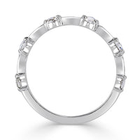 0.60ct Rose Cut Diamond Wedding Band in 18k White Gold