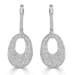 1.58ct Round Brilliant Cut Diamond Oval Shaped Hoops