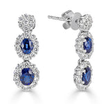 2.56ct Sapphire and Diamond Dangle Earrings