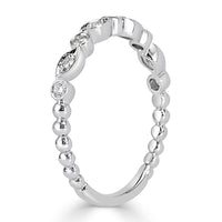 0.14ct Round Brilliant Cut Diamond Wedding Band in 14k White Gold