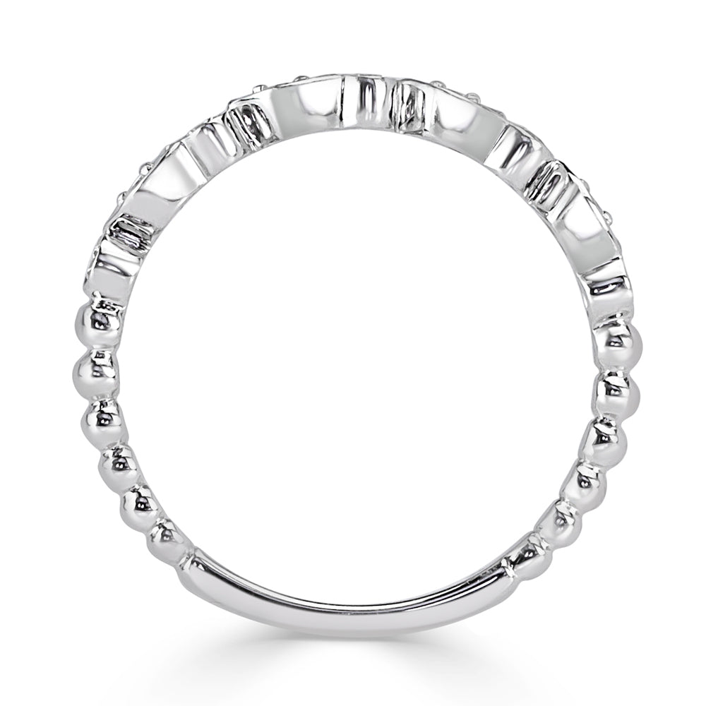 0.14ct Round Brilliant Cut Diamond Wedding Band in 14k White Gold