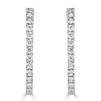 2.00ct Round Brilliant Cut Diamond Oval Shaped Hoop Earrings