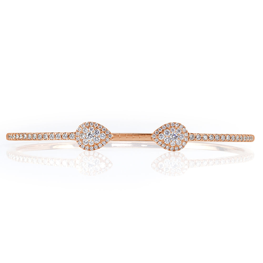 0.95ct Round Brilliant Cut Diamond Bangle Bracelet