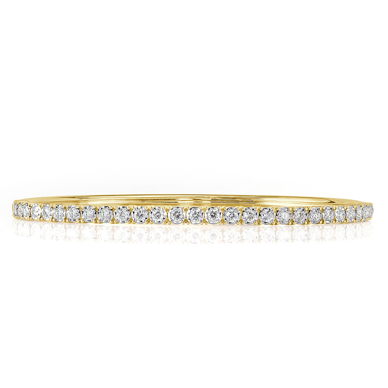 1.00ct Round Brilliant Cut Diamond Bangle Bracelet in 14k Yellow Gold