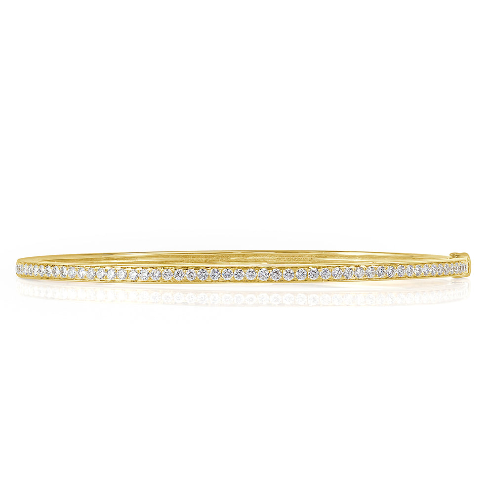0.85ct Round Brilliant Cut Diamond Bangle Bracelet in 14k Yellow Gold