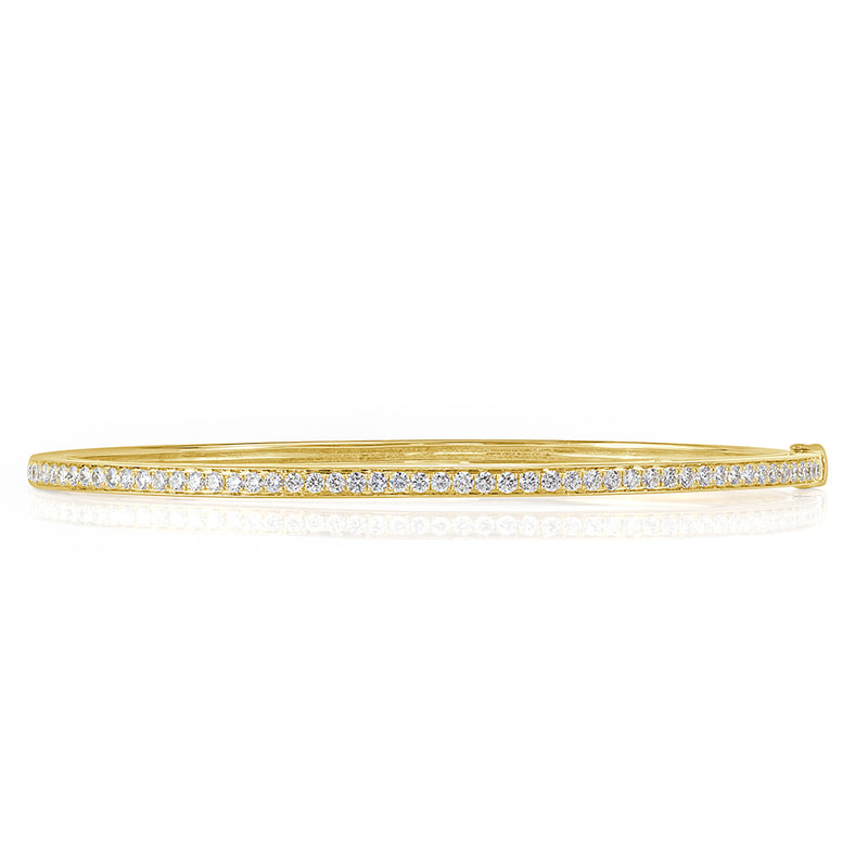0.85ct Round Brilliant Cut Diamond Bangle Bracelet in 14k Yellow Gold