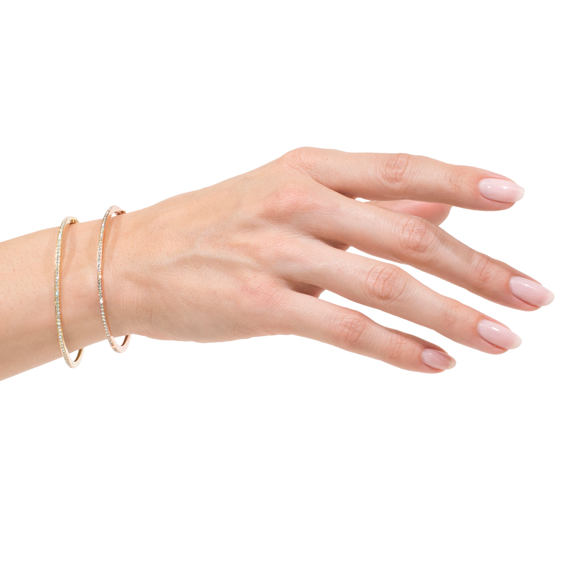 0.85ct Round Brilliant Cut Diamond Bangle Bracelet in 14K Yellow Gold