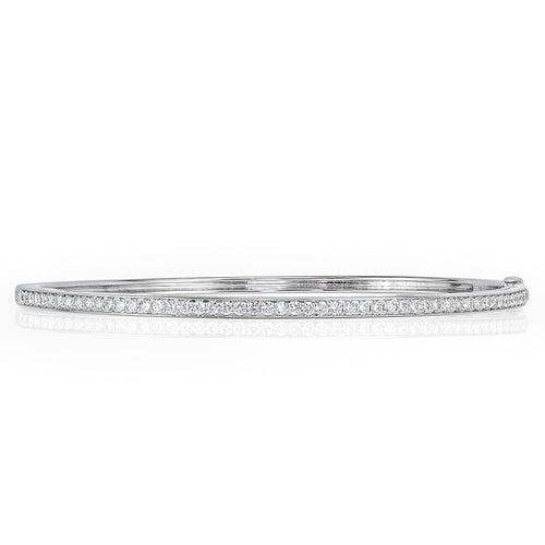0.85ct Round Brilliant Cut Diamond Bangle Bracelet in 14k White Gold