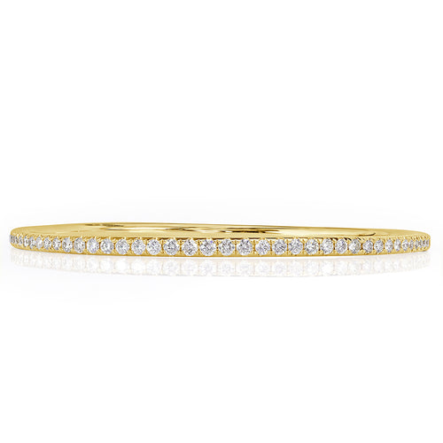 1.10ct Round Brilliant Cut Diamond Bangle Bracelet in 14k Yellow Gold