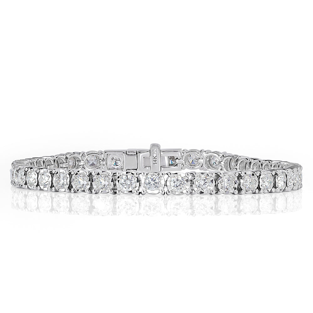 3.52ct Round Brilliant Cut Diamond Tennis Bracelet in 14k White Gold