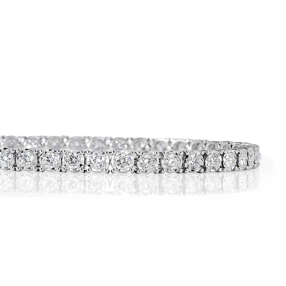 3.52ct Round Brilliant Cut Diamond Tennis Bracelet in 14k White Gold