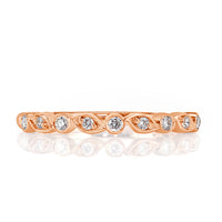 0.14ct Round Brilliant Cut Diamond Band in 14k Rose Gold