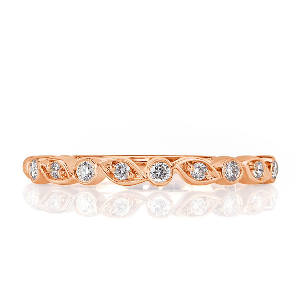 0.14ct Round Brilliant Cut Diamond Band in 14k Rose Gold