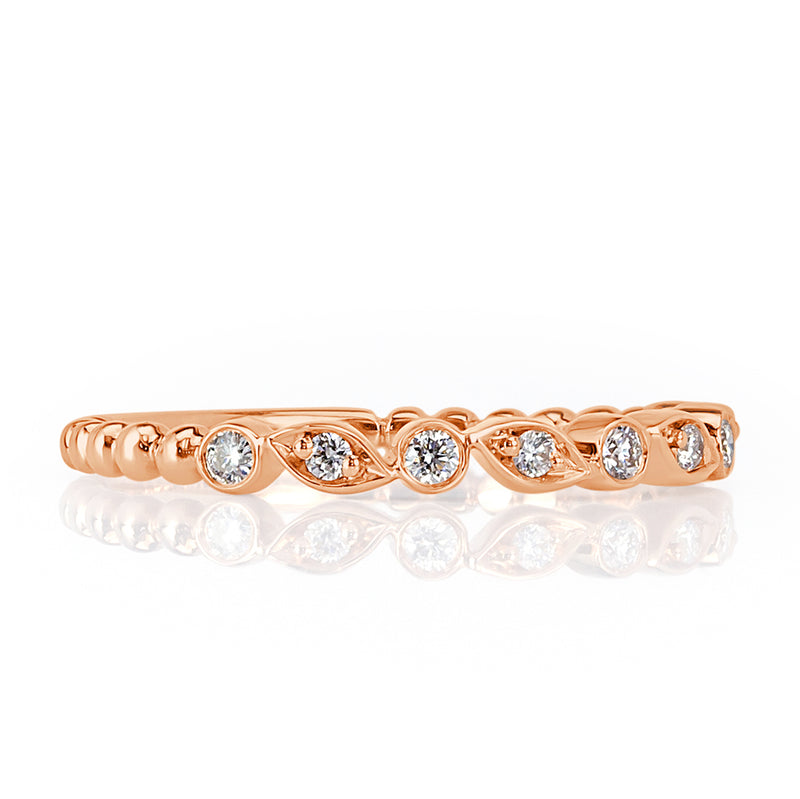 0.14ct Round Brilliant Cut Diamond Band in 14k Rose Gold
