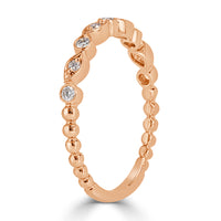 0.14ct Round Brilliant Cut Diamond Band in 14k Rose Gold