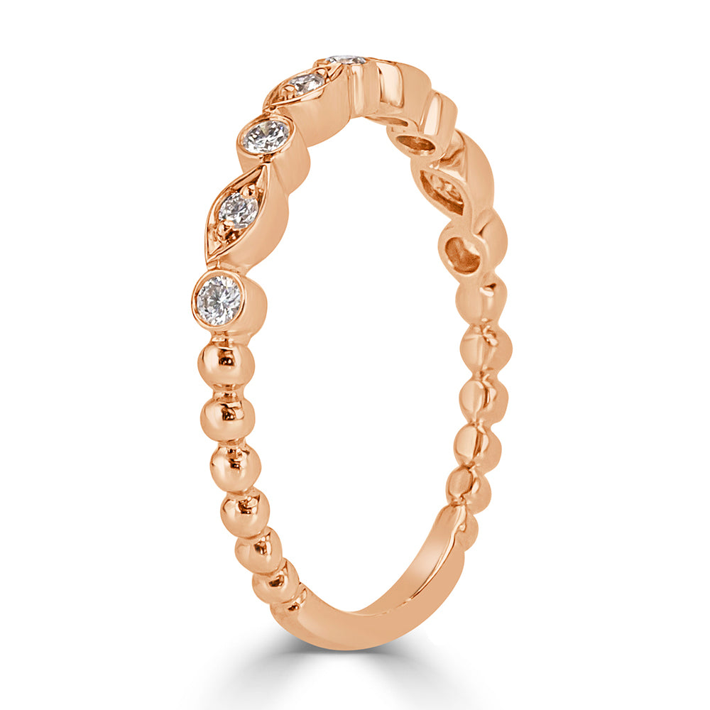 0.14ct Round Brilliant Cut Diamond Band in 14k Rose Gold