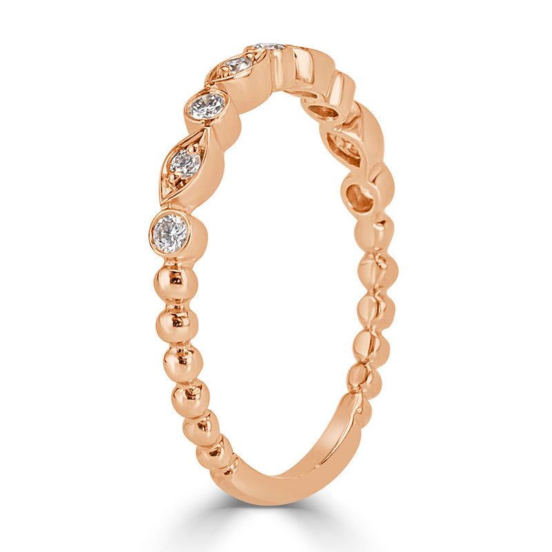 0.14ct Round Brilliant Cut Diamond Band in 14k Rose Gold