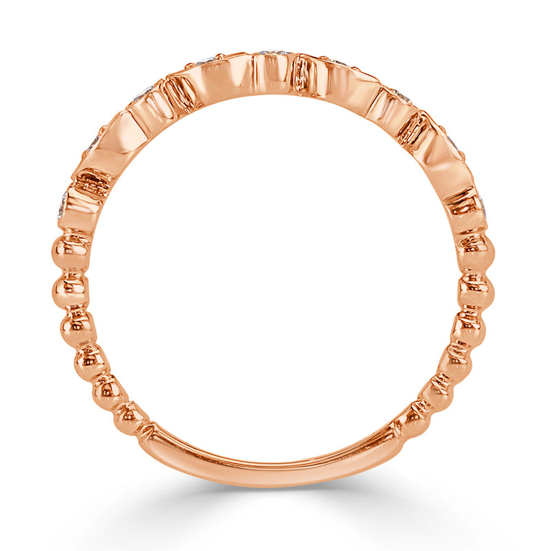 0.14ct Round Brilliant Cut Diamond Band in 14k Rose Gold