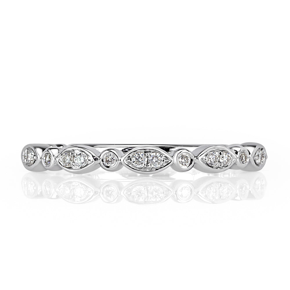 0.10ct Round Brilliant Cut Diamond Band in 14k White Gold