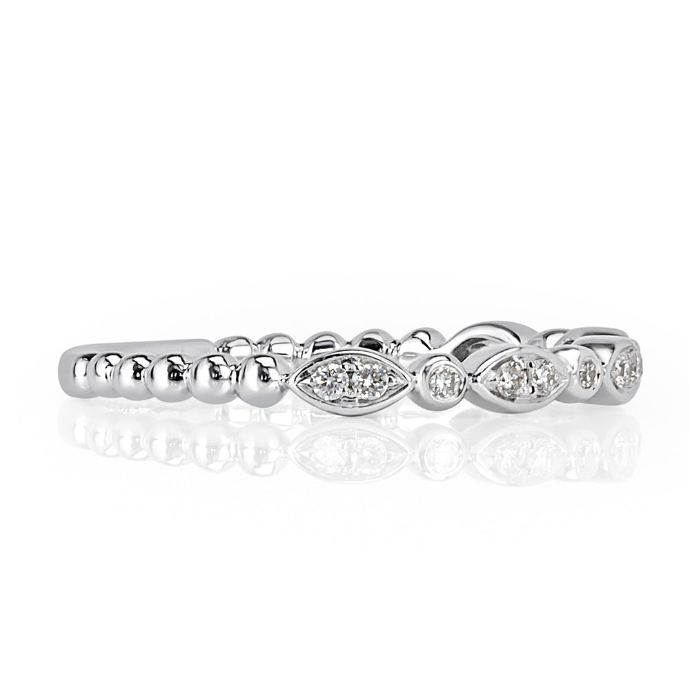 0.10ct Round Brilliant Cut Diamond Band in 14k White Gold