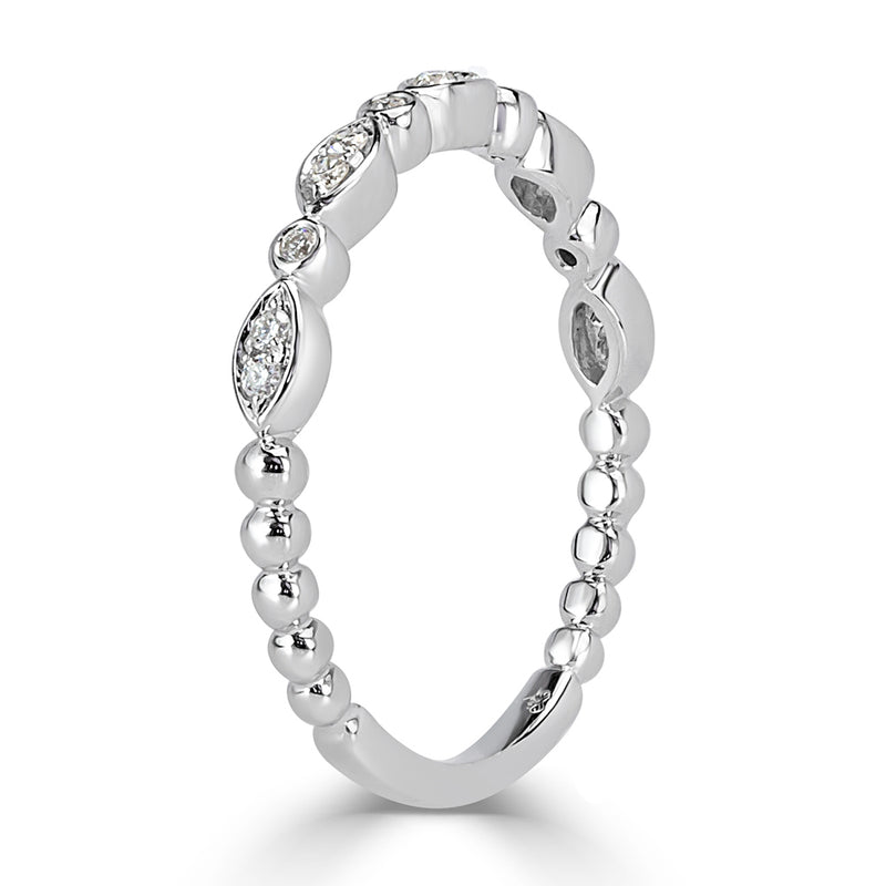 0.10ct Round Brilliant Cut Diamond Band in 14k White Gold