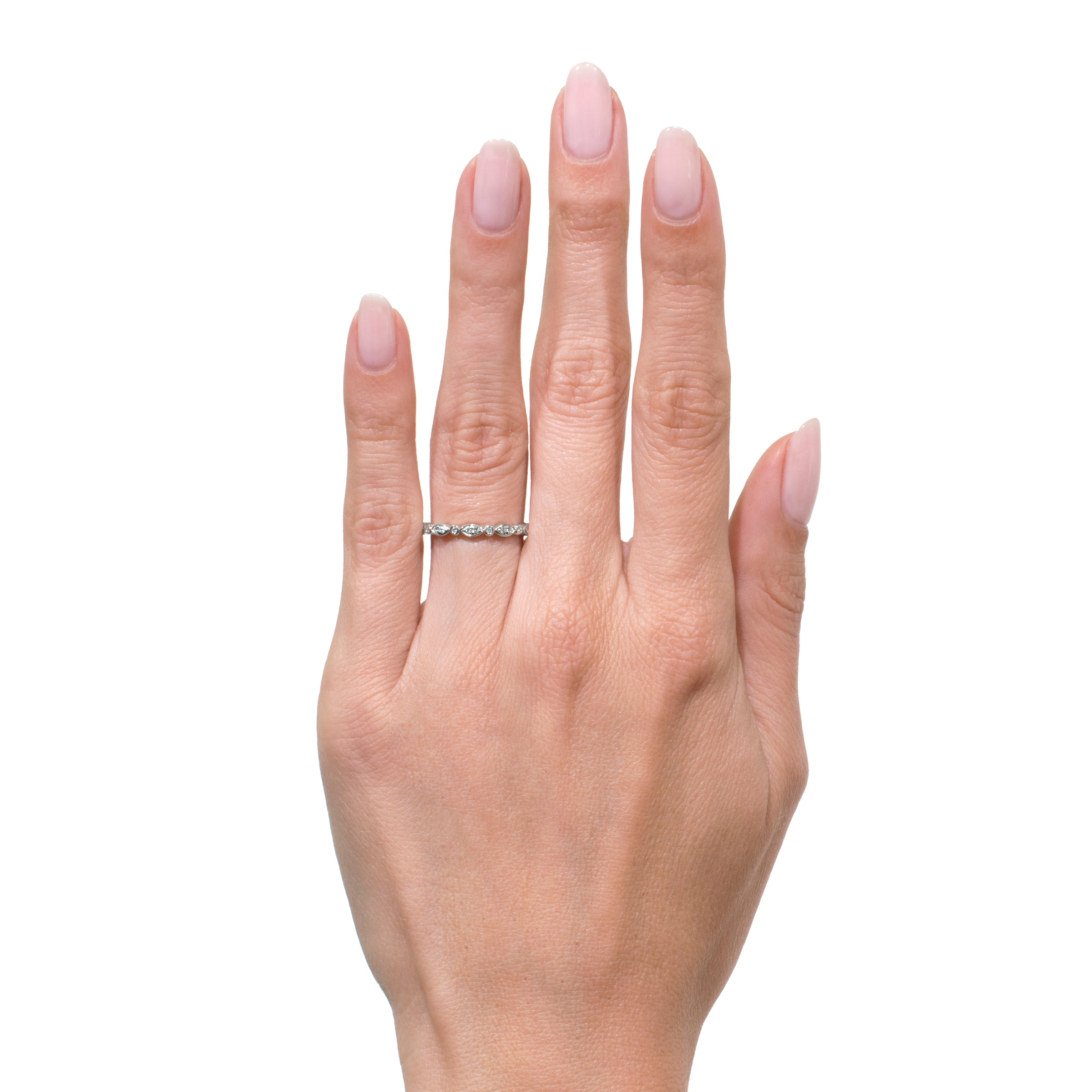 0.10ct Round Brilliant Cut Diamond Band in 14k White Gold