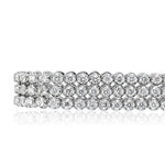 6.75ct Round Brilliant Cut Diamond Three-Row Tennis Bracelet