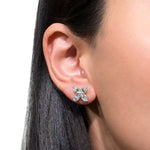 2.55ct Pear Shaped Diamond Flower Cluster Earrings