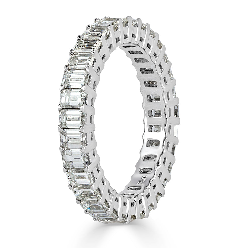 3.20ct Emerald Cut Diamond Eternity Band in Platinum