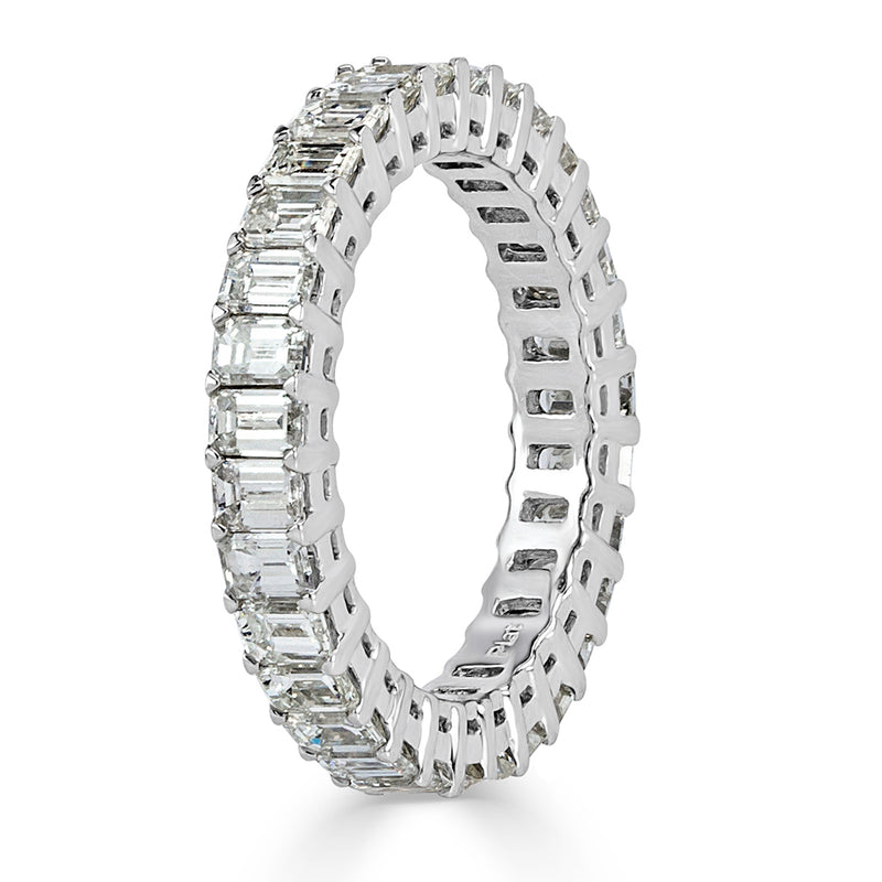 3.20ct Emerald Cut Diamond Eternity Band in Platinum