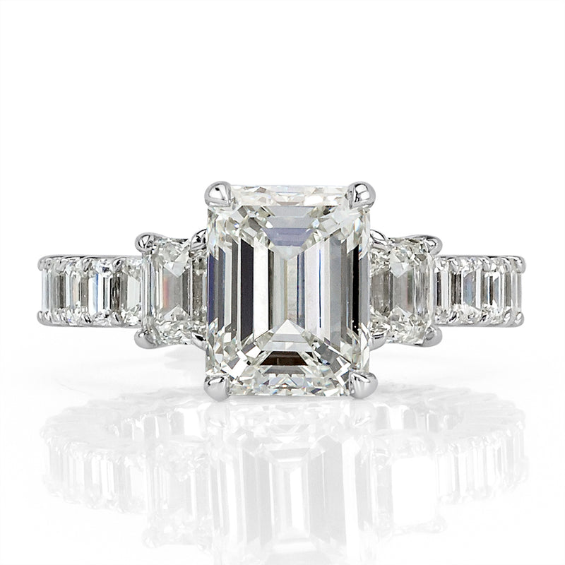 6.95ct Emerald Cut Diamond Eternity Engagement Ring