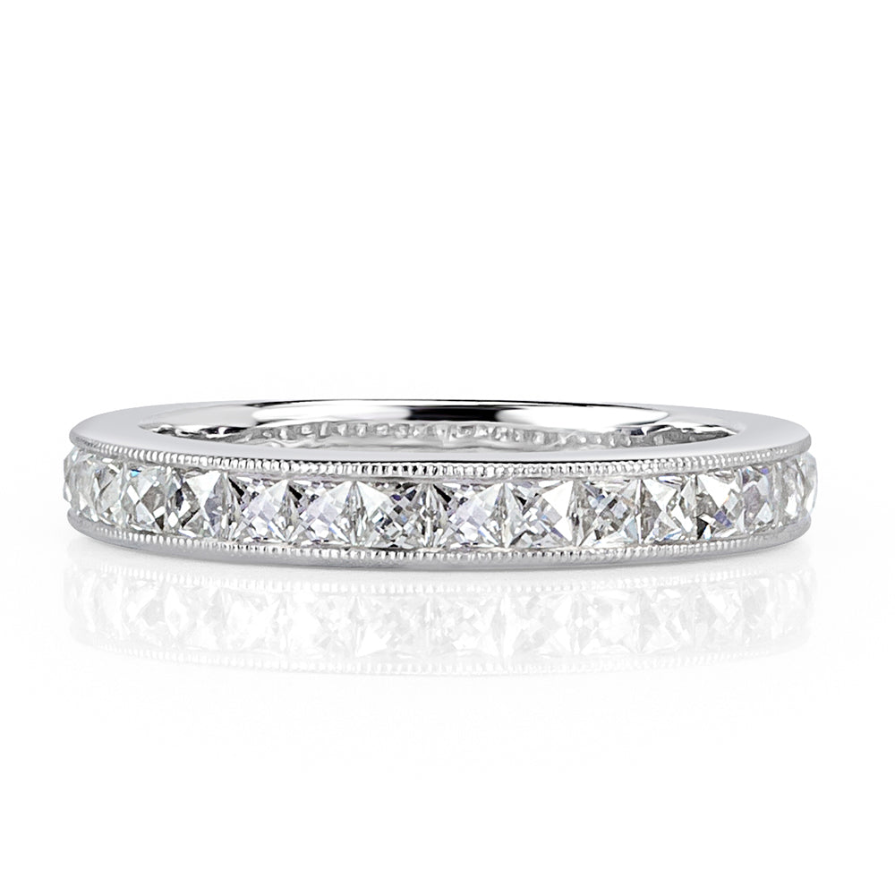 1.05ct French Cut Diamond Wedding Band in 18k White Gold