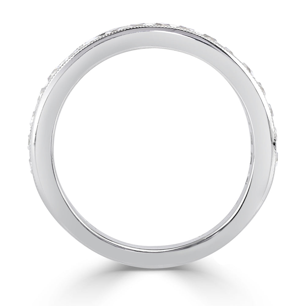 1.05ct French Cut Diamond Wedding Band in 18k White Gold