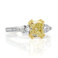 1.85ct Fancy Light Yellow Radiant Cut Diamond Engagement Ring