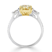 1.85ct Fancy Light Yellow Radiant Cut Diamond Engagement Ring