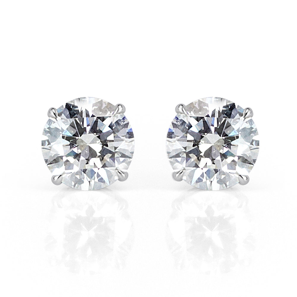 2.02ct Round Brilliant Cut Diamond Stud Earrings in 18k White Gold