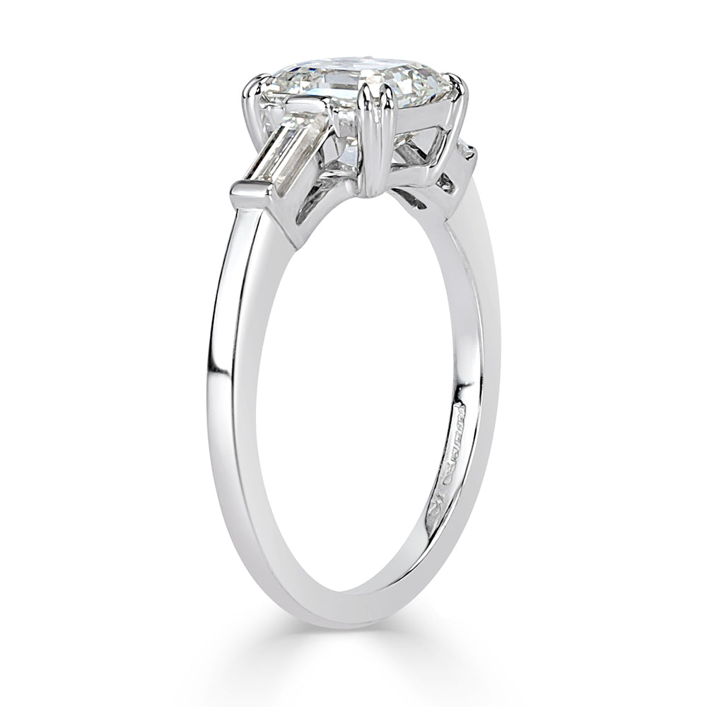 2.00ct Asscher Cut Diamond Three-Stone Diamond Ring
