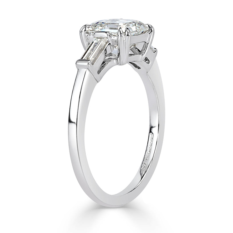 2.00ct Asscher Cut Diamond Three-Stone Diamond Ring