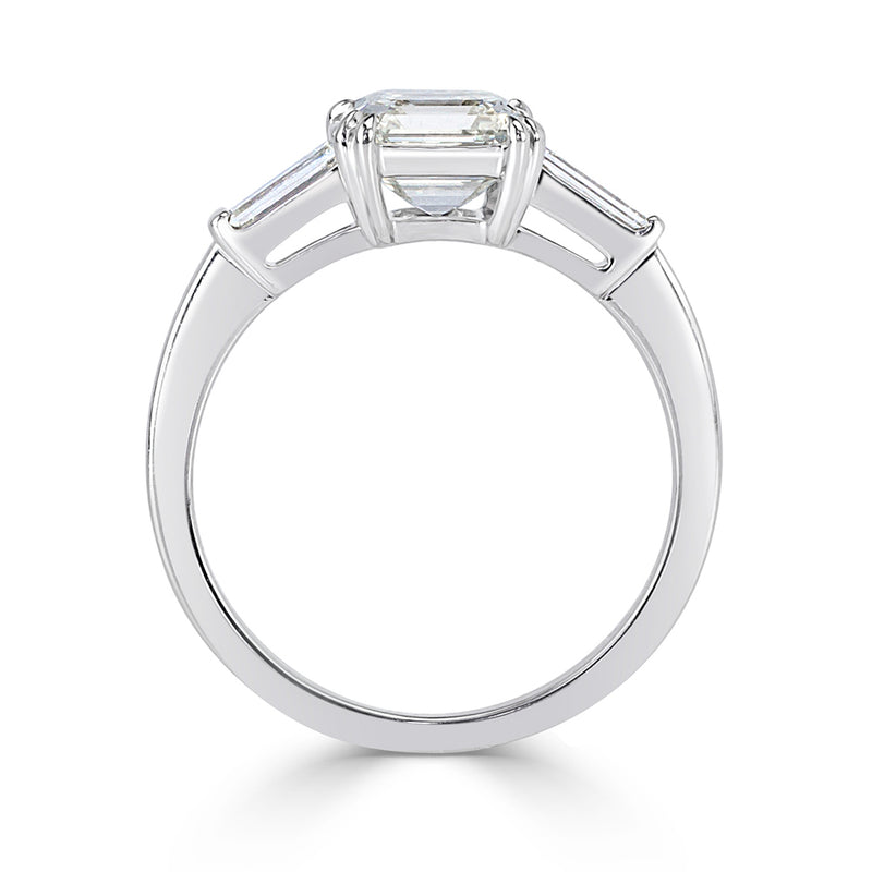 2.00ct Asscher Cut Diamond Three-Stone Diamond Ring