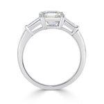 2.00ct Asscher Cut Diamond Three-Stone Diamond Ring