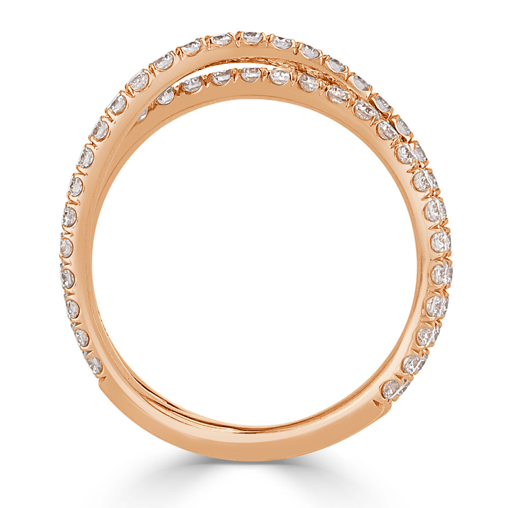 0.85ct Round Brilliant Cut Diamond Crisscross Ring